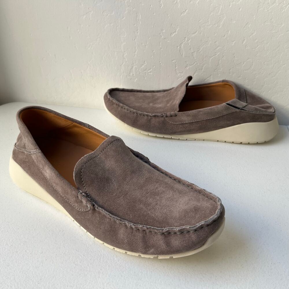 Olukai Ka'a Suede Loafers Men's 13 Gray Drop-In Heel Minimalist Old Money NEW